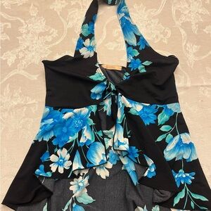 Y2K Forever 21 Tie Front Ruffle Halter Top